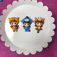 Load image into Gallery viewer, Woodland Storybook characters, BRUNETTE Big eye clay (Choose One)