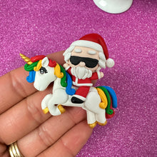 Load image into Gallery viewer, BIG EYE, Christmas clay, Santa on unicorn