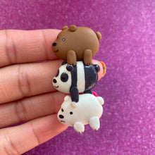 Load image into Gallery viewer, 3 bears clay cartoon clay
