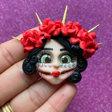 Load image into Gallery viewer, Dia de los muertos Jeweled Catrina RED