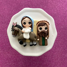 Load image into Gallery viewer, Mary and Joseph on Donkey, Big eye clay