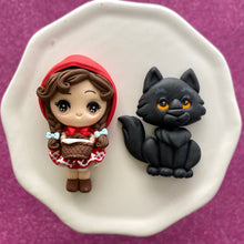 Load image into Gallery viewer, Riding Hood, Big eye clay (SOLD AS SET)