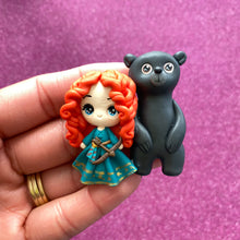 Load image into Gallery viewer, Merida and bear, Big eye clay