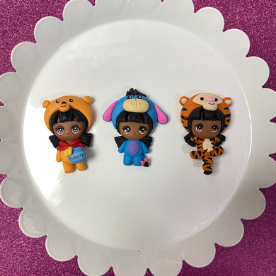 Woodland Storybook characters, DARK SKIN, Big eye clay (Choose One)