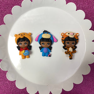 Woodland Storybook characters, DARK SKIN, Big eye clay (Choose One)