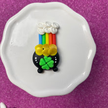 Load image into Gallery viewer, St. Patrick rainbow Cauldron clay