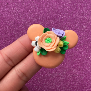 Peach Floral mouse head