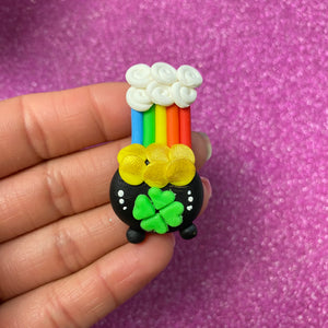 St. Patrick rainbow Cauldron clay