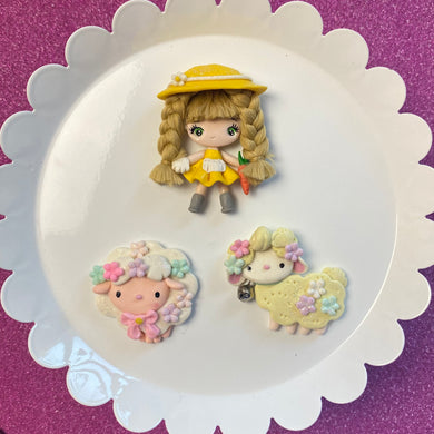 Yellow Farm Girl and Sheep (Choose One)