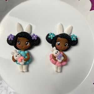 Dark Skin Easter girl BUNS clay (Choose One)