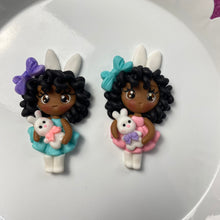 Load image into Gallery viewer, Dark Skin Easter girl CURLS clay (Choose One)