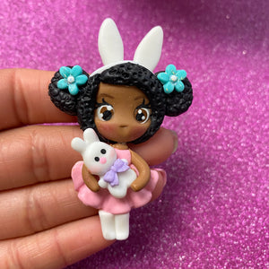 Dark Skin Easter girl BUNS clay (Choose One)