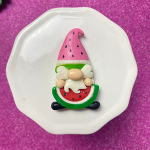 PINK HAT Watermelon gnome clay