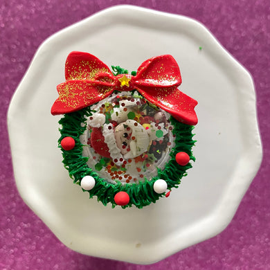 Wreath Santa Shaker Clay